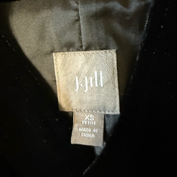 J Jill Double Breasted Vest Women XS Black Velvet Silk Blend High Neck Goth - Picture 4 of 6